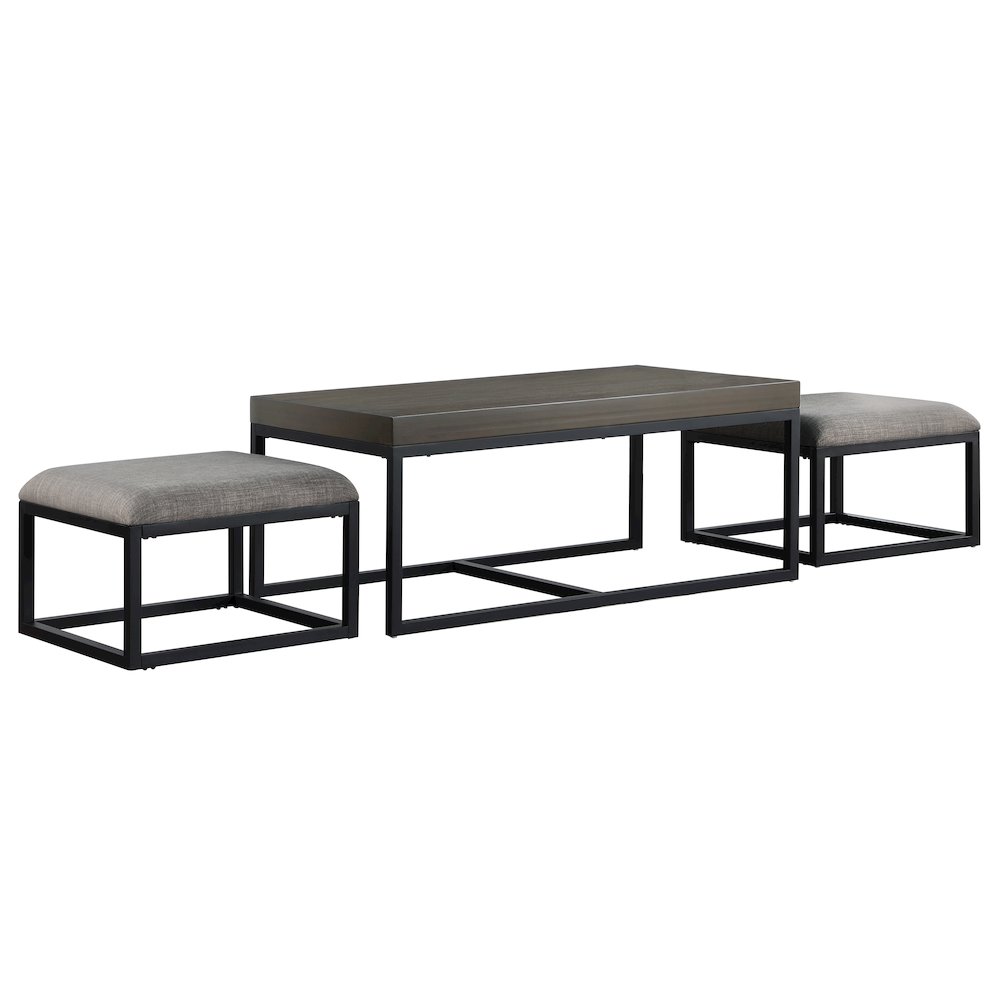 Yukon Rectangular Nesting Table with 2 Stools. Picture 2