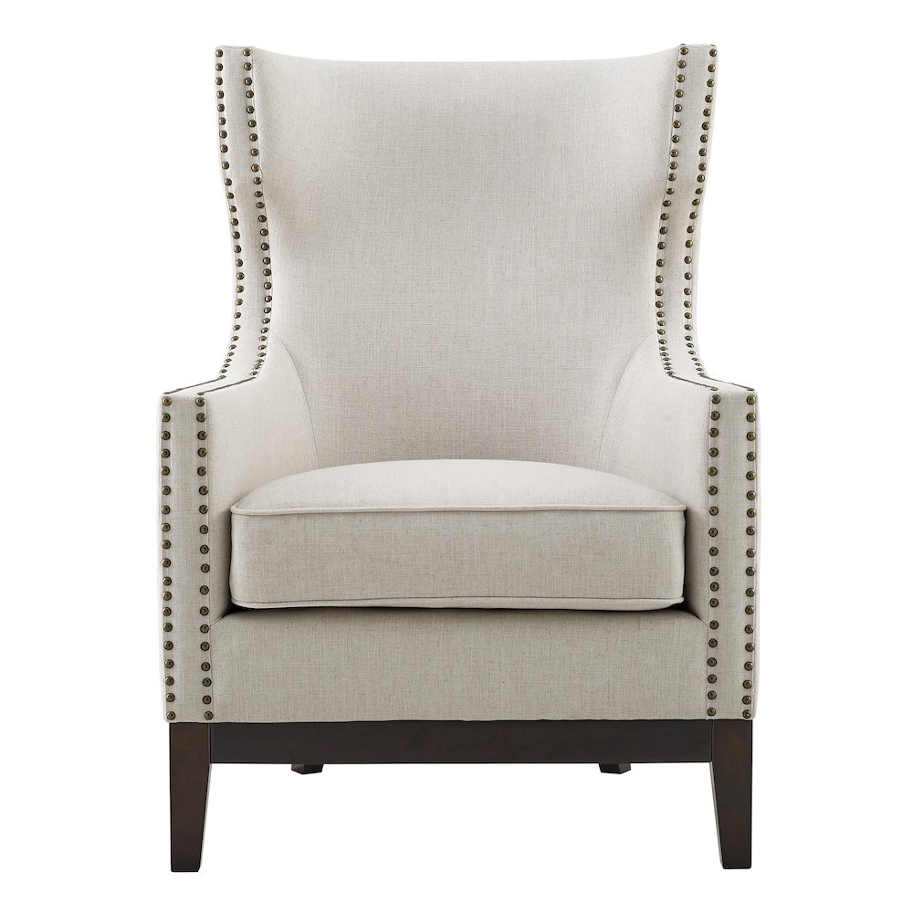 Roswell Linen Accent Chair - Beige. Picture 3