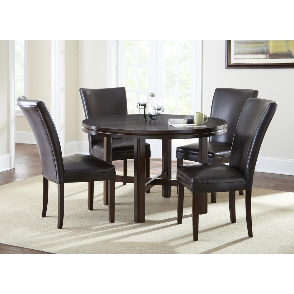 Parsons Chair, Brown - Set of 2, Dark oak wood finish with burnishing. Picture 3