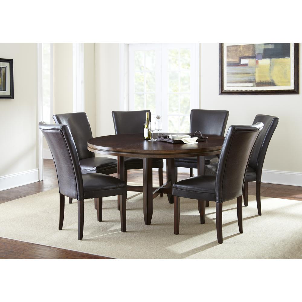 Parsons Chair, Brown - Set of 2, Dark oak wood finish with burnishing. Picture 5