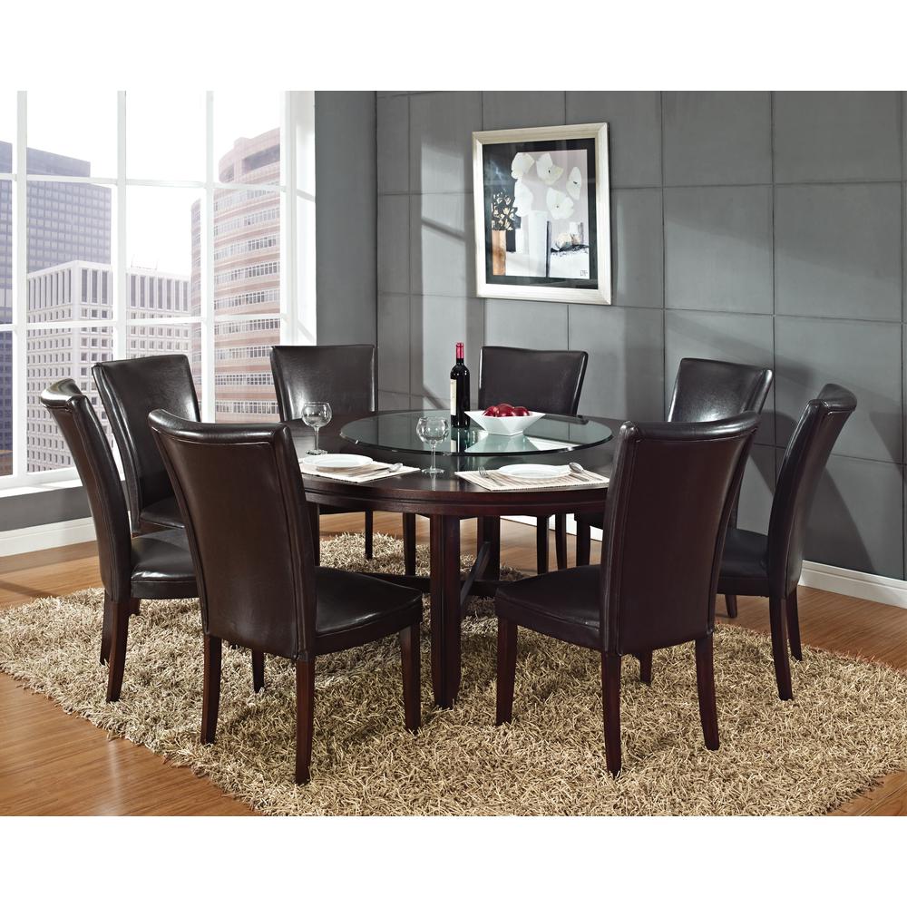 9 Pc Dining Set, Dark oak wood finish with burnishing. Picture 2
