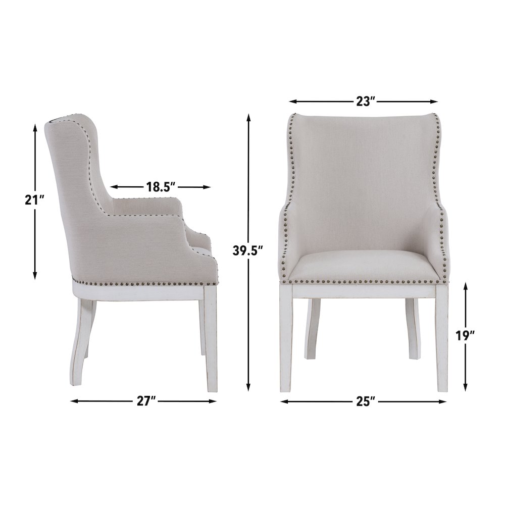 Warren Arm Chair, White. Picture 6