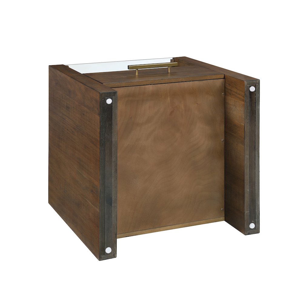 Garland Glass Top End Table, Toffee Finish. Picture 7