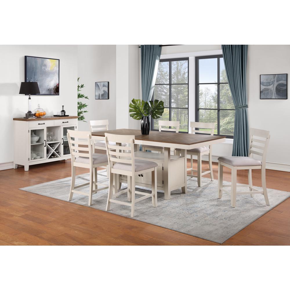 60-80" Counter Table with 20-inch Leaf, Brown. Picture 4