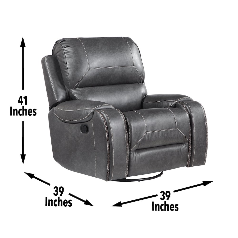 Keily Gray Manual Recliner. Picture 5
