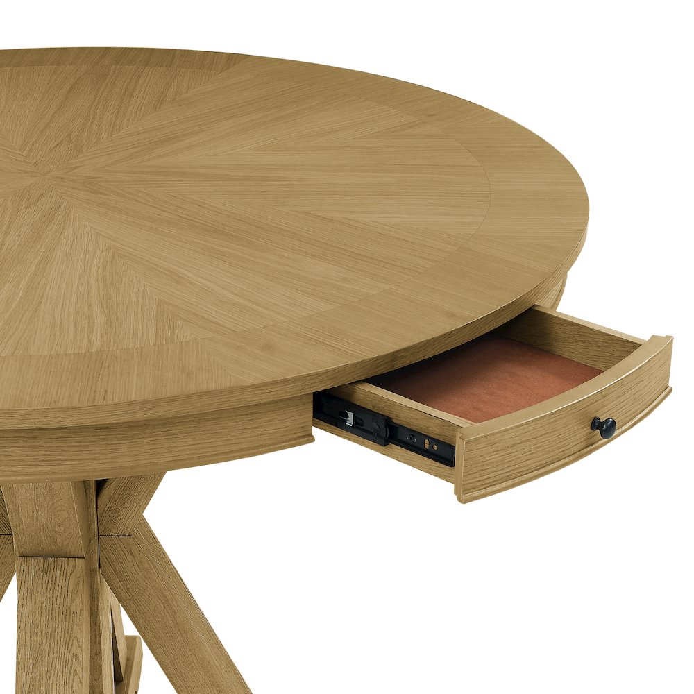 Rylie Counter Table & 4 Swivel Counter Chairs, Natural Finish. Picture 10