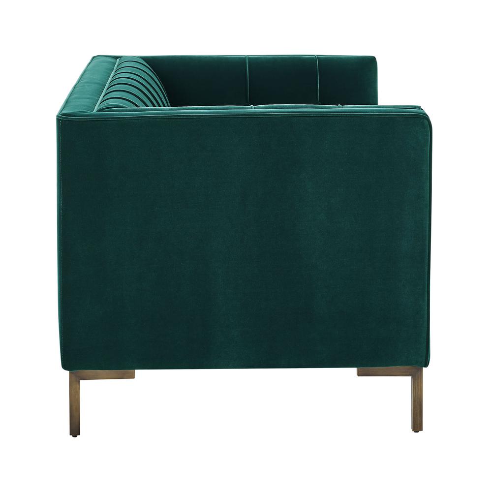 Isaac Green Velvet Loveseat. Picture 4