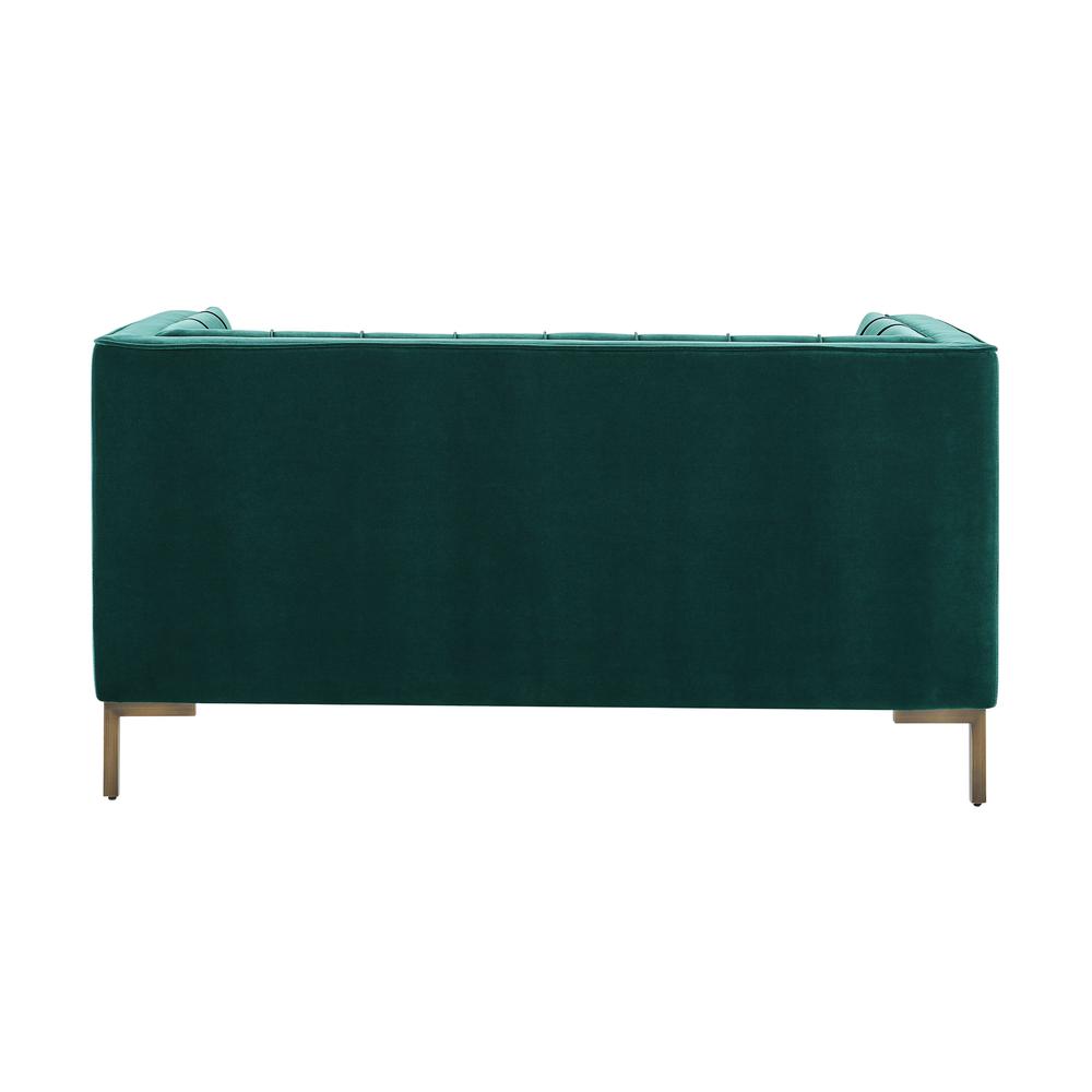 Isaac Green Velvet Loveseat. Picture 5