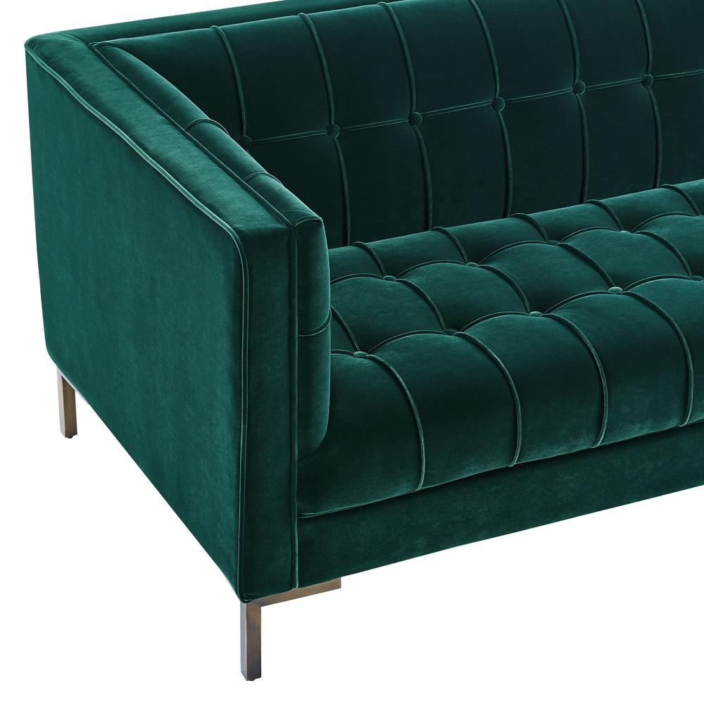 Isaac Green Velvet Loveseat. Picture 6