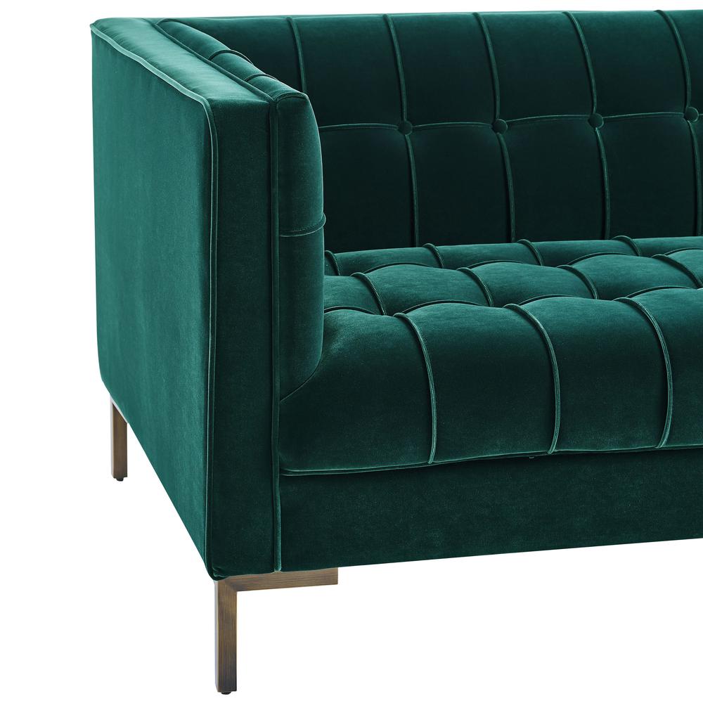 Isaac Green Velvet Loveseat. Picture 7