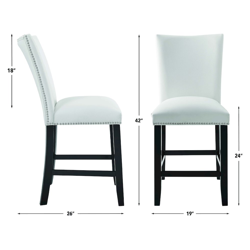 Camila White PU Counter Chair. Picture 5