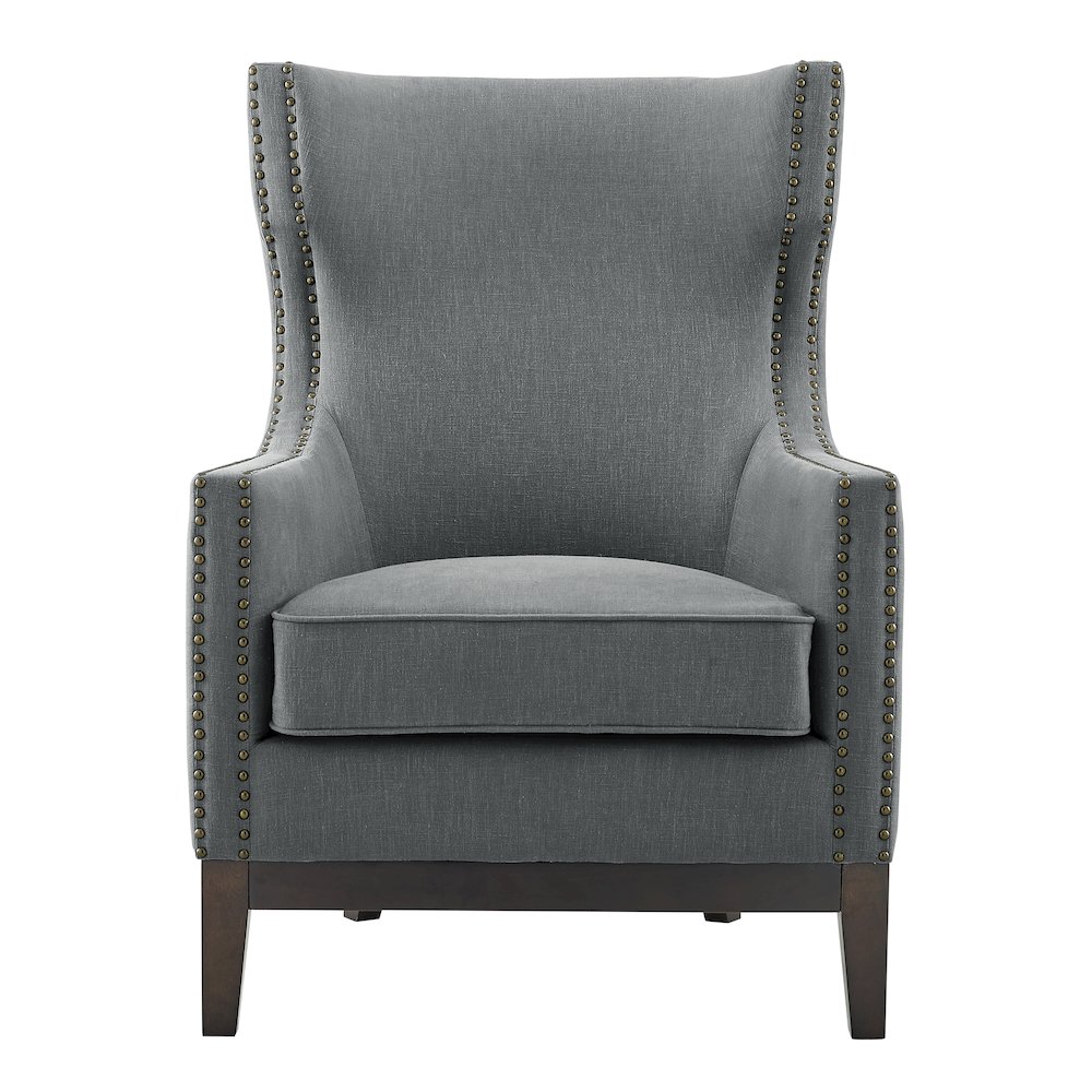 Roswell Linen Accent Chair - Gray. Picture 3
