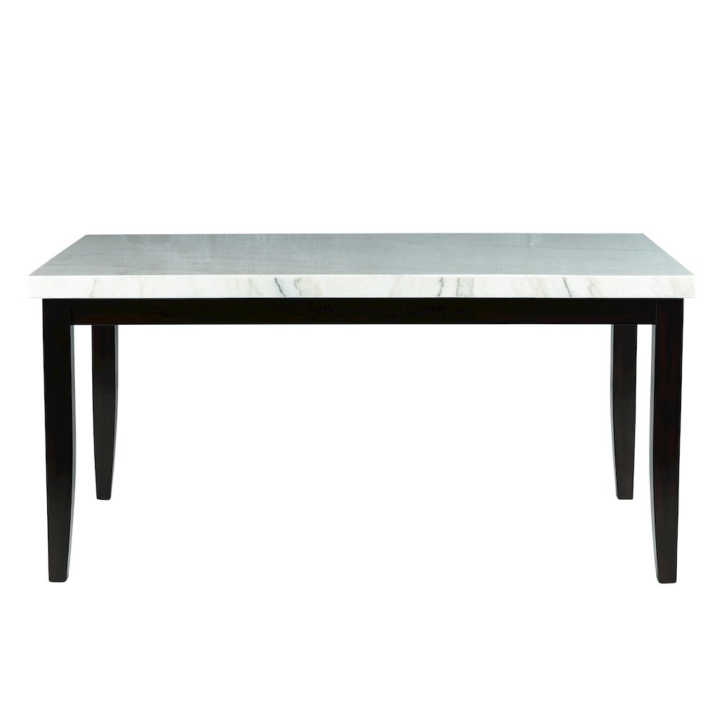 Westby White Marble Top Dining Table. Picture 1