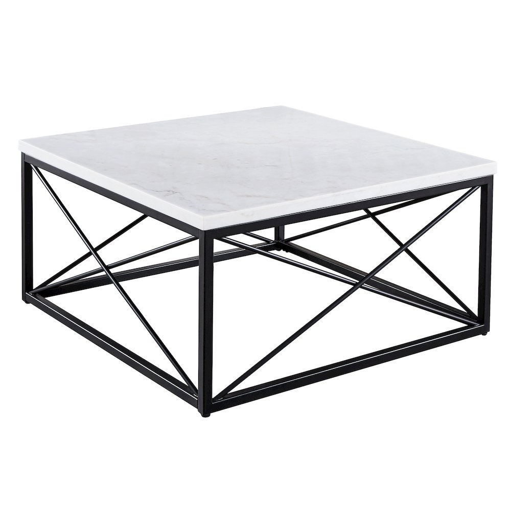 Skyler White Marble Top Square. Picture 4