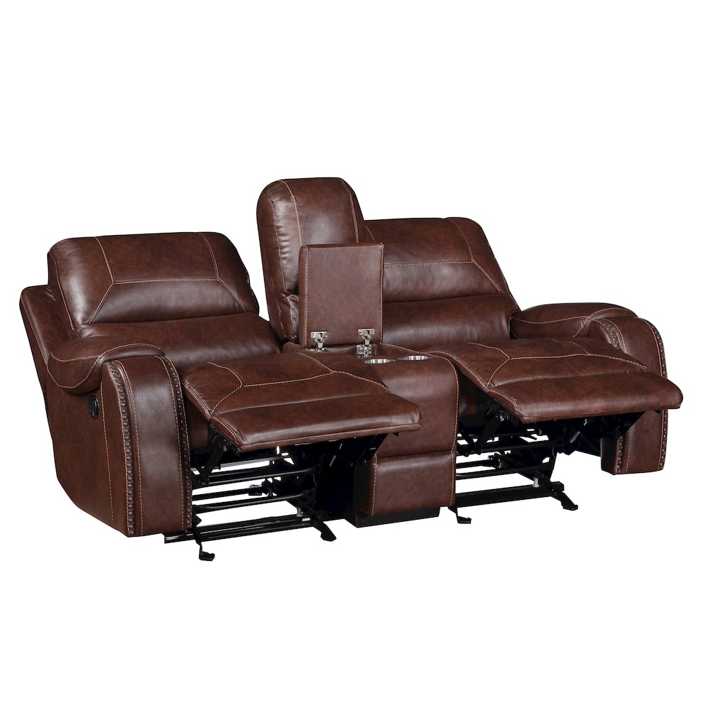 Keily Brown Manual Console Loveseat. Picture 2