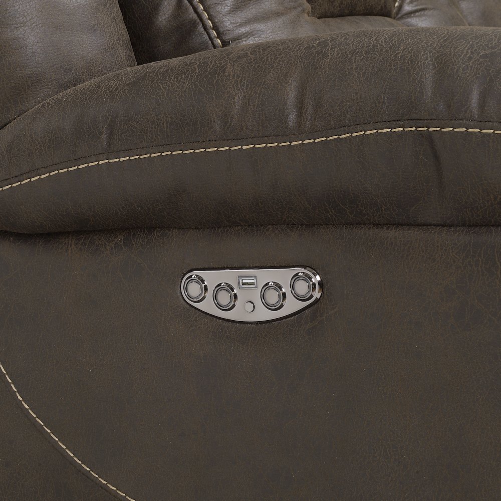 Aria Pwr- Pwr Recliner Sofa Brown. Picture 6