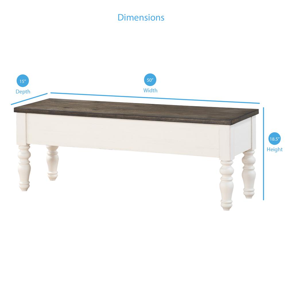 Joanna Two Tone Storage Bench. Picture 2