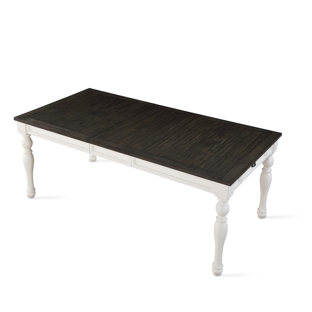 Two Tone Dining Table, Two-tone ivory and dark oak finish. Picture 12