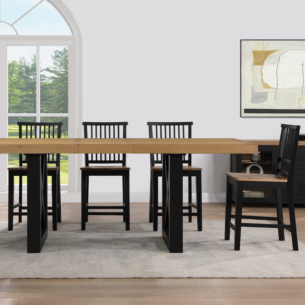 Magnolia 5-Piece Counter Table Dining Set, Black Base. Picture 6