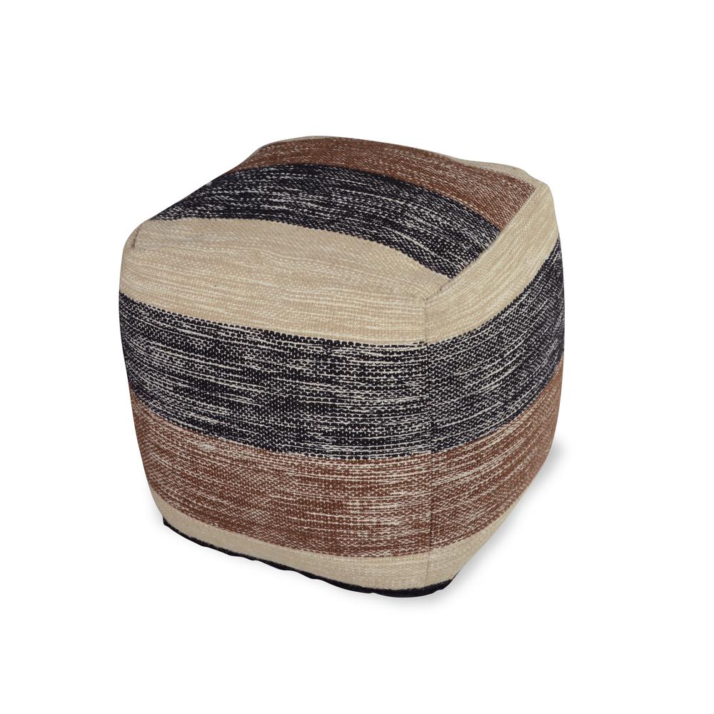 Jamal Square Handwoven Pouf. Picture 3
