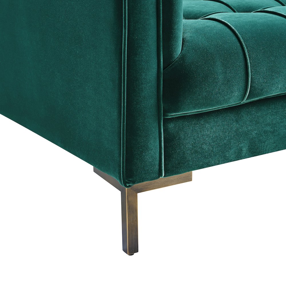 Isaac Green Velvet Sofa. Picture 7