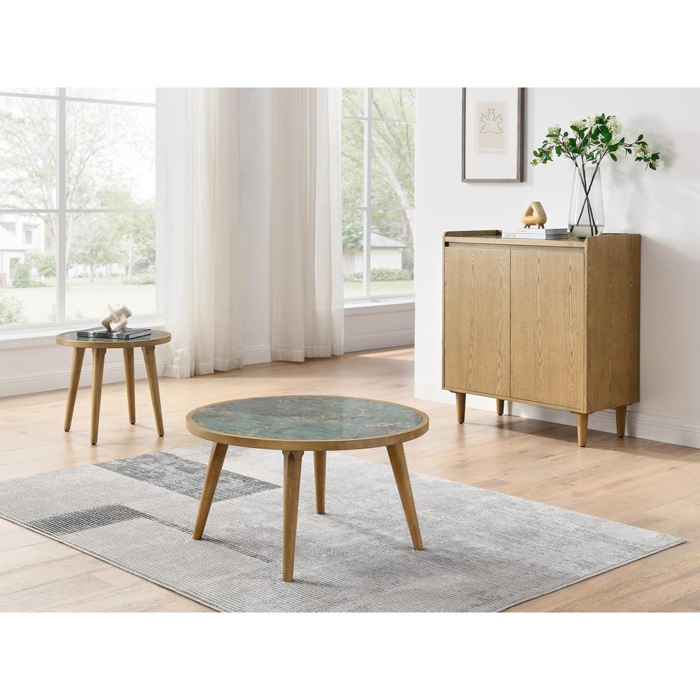 Novato Cocktail Table with Sintered Stone Inlay Top. Picture 3