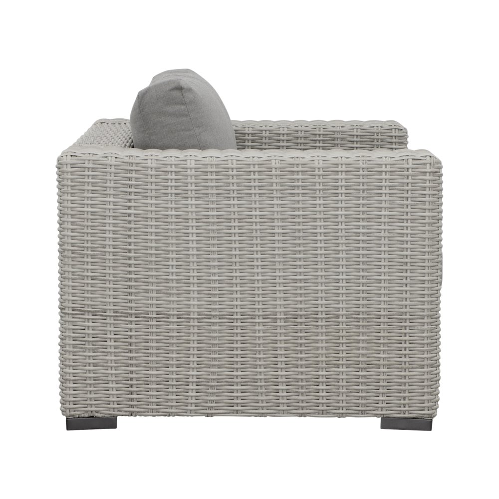 Blakley Outdoor Lounge Chair with Half-Round Wicker. Picture 2