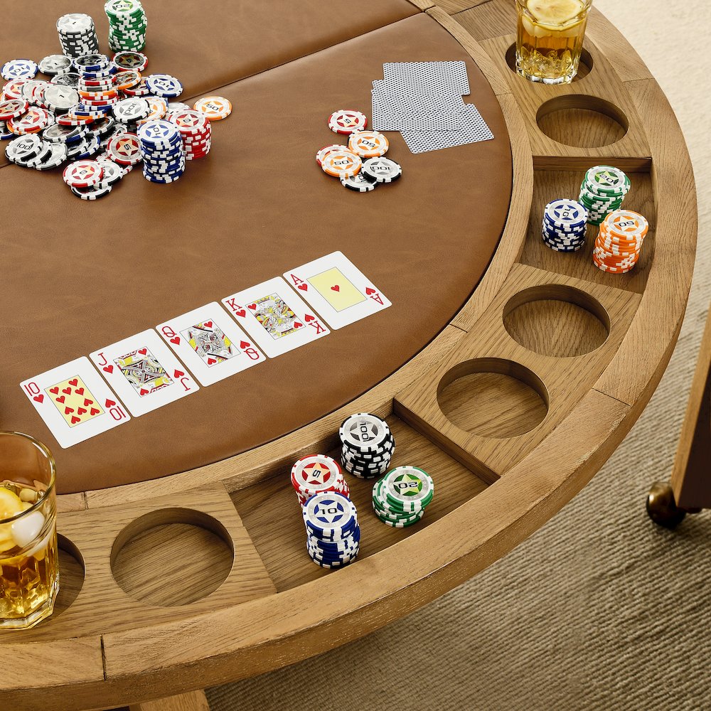 Rylie Dining Table with Game Top, Natural Finish. Picture 8