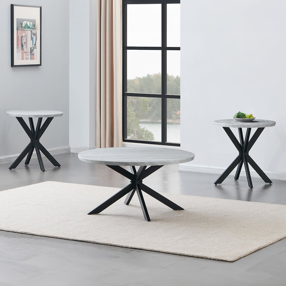 Keyla 3-Piece Faux-Marble Occasional Set. Picture 1