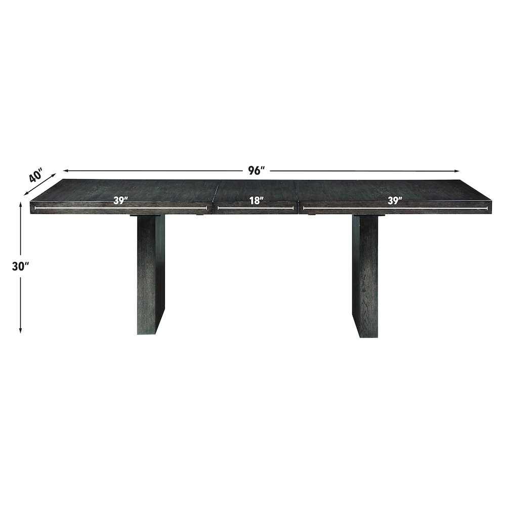 Evan 78-96 inch Dining Table with 18" Leaf. Picture 9