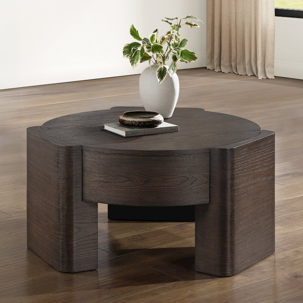 Salina Espresso Round Occasional Set wit. Picture 6