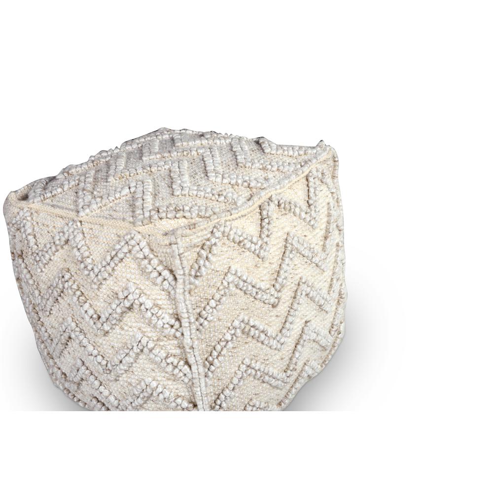 Kenzari Square Zigzag Handwoven Pouf. Picture 4