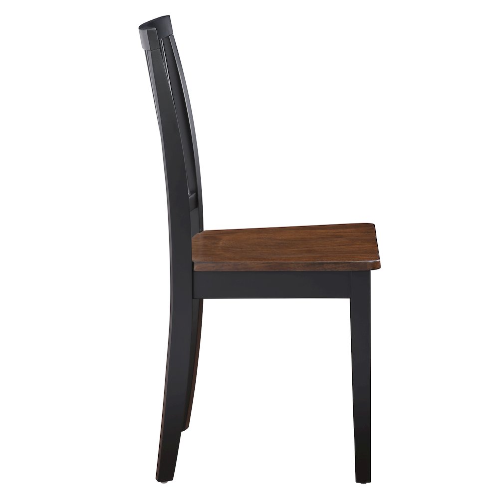 Joplin Solid Wood Two-Tone Farmhouse Chair, Walnut and Ebony finish. Picture 2