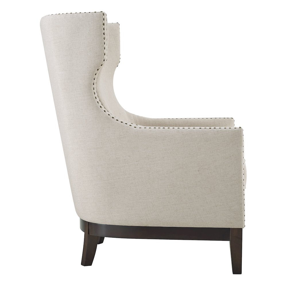 Roswell Linen Accent Chair - Beige. Picture 2