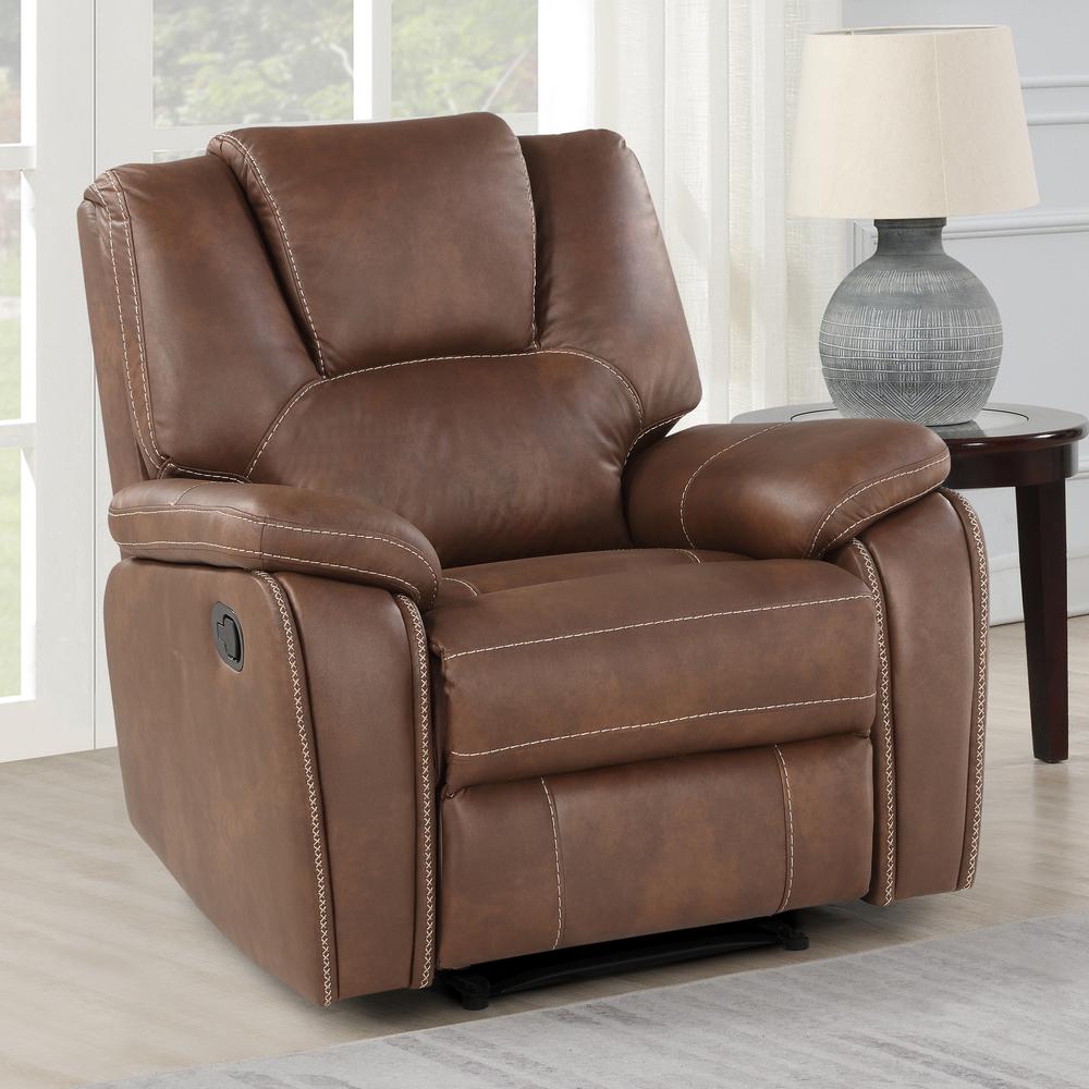 Katrine Manual Recliner - Brown. Picture 1