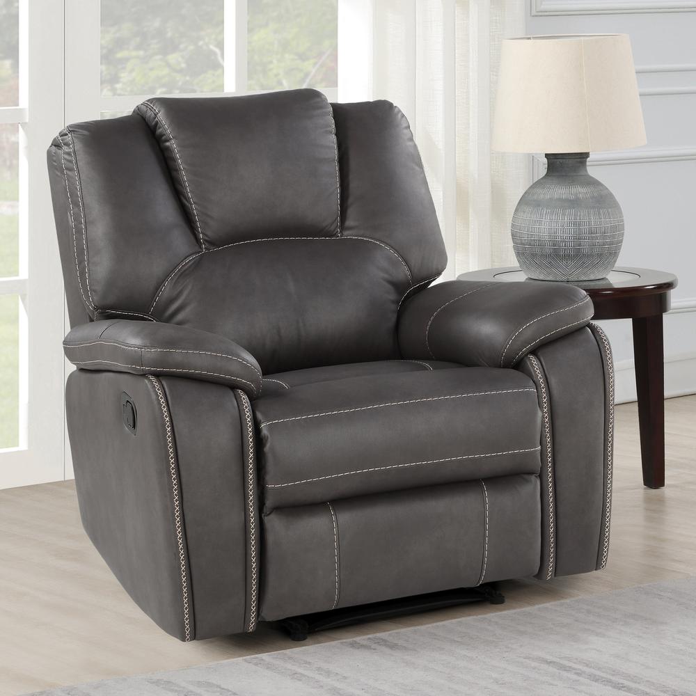 Katrine Manual Recliner - Charcoal. Picture 1