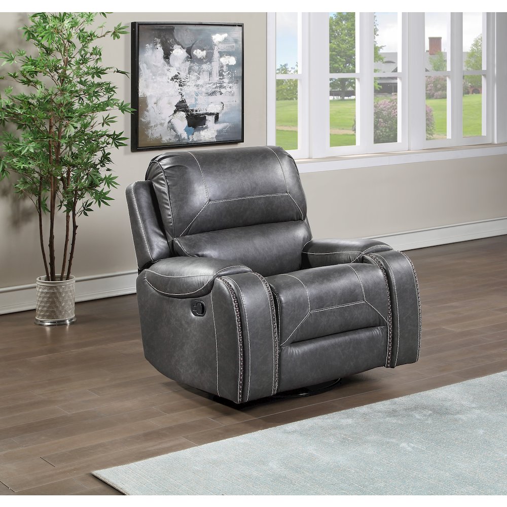 Keily Gray Manual Recliner. Picture 4
