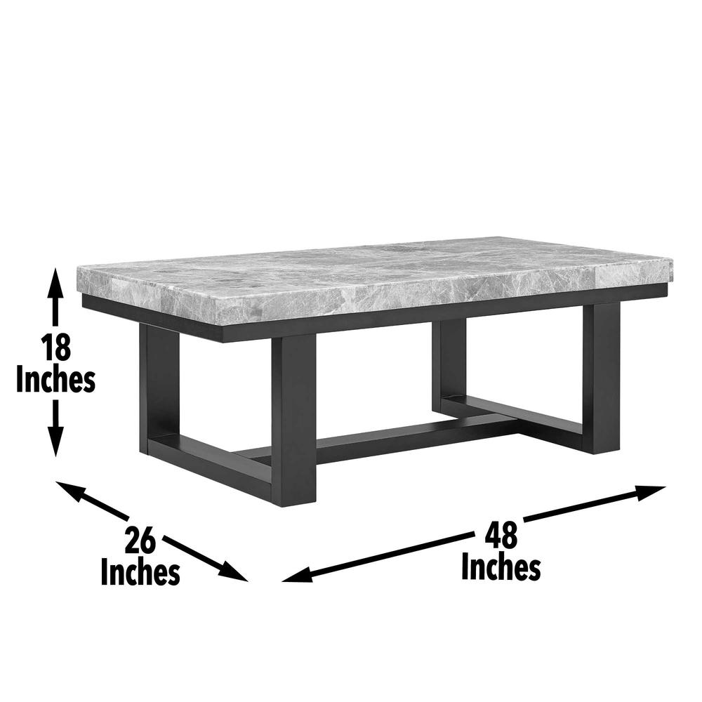 Lucca Gray Marble Cocktail Table. Picture 2
