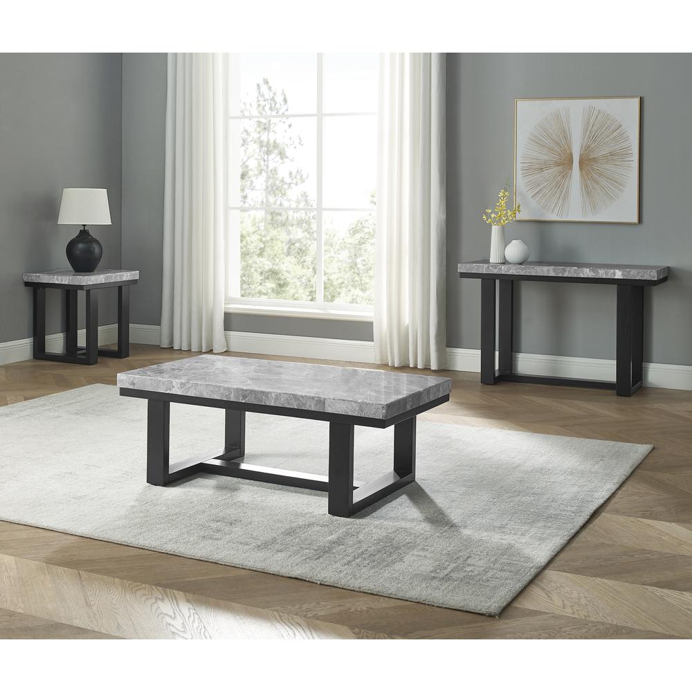Lucca Gray Marble End Table. Picture 7