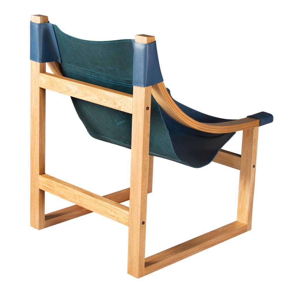 Lima Cobalt Leather Sling Chair. Picture 4
