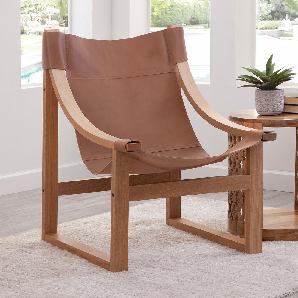 Lima Natural Leather Sling Chair. Picture 2