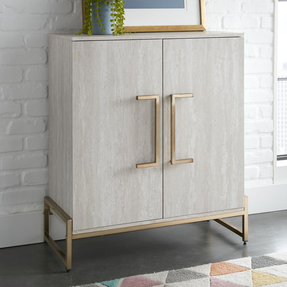 Larkin Faux Marble Wine Cabinet. Picture 1