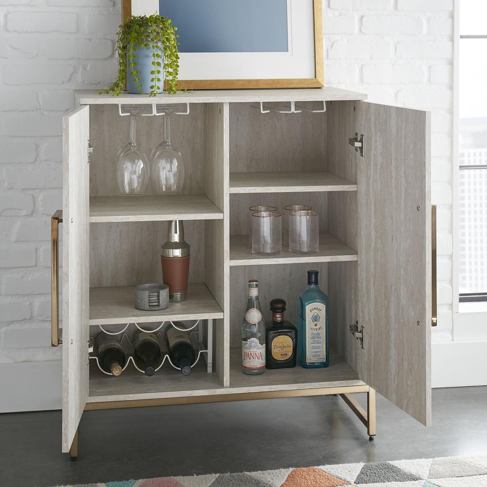 Larkin Faux Marble Wine Cabinet. Picture 3