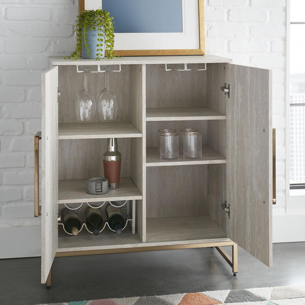 Larkin Faux Marble Wine Cabinet. Picture 4