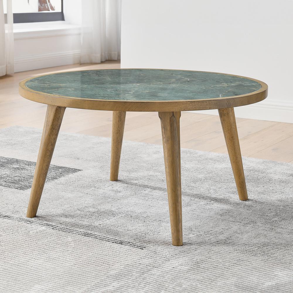 Novato Cocktail Table with Sintered Stone Inlay Top. Picture 2