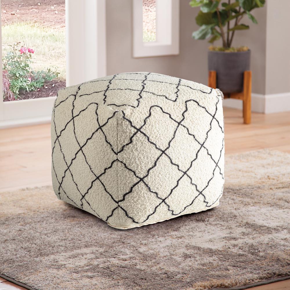 Lattice Square Pouf. Picture 1