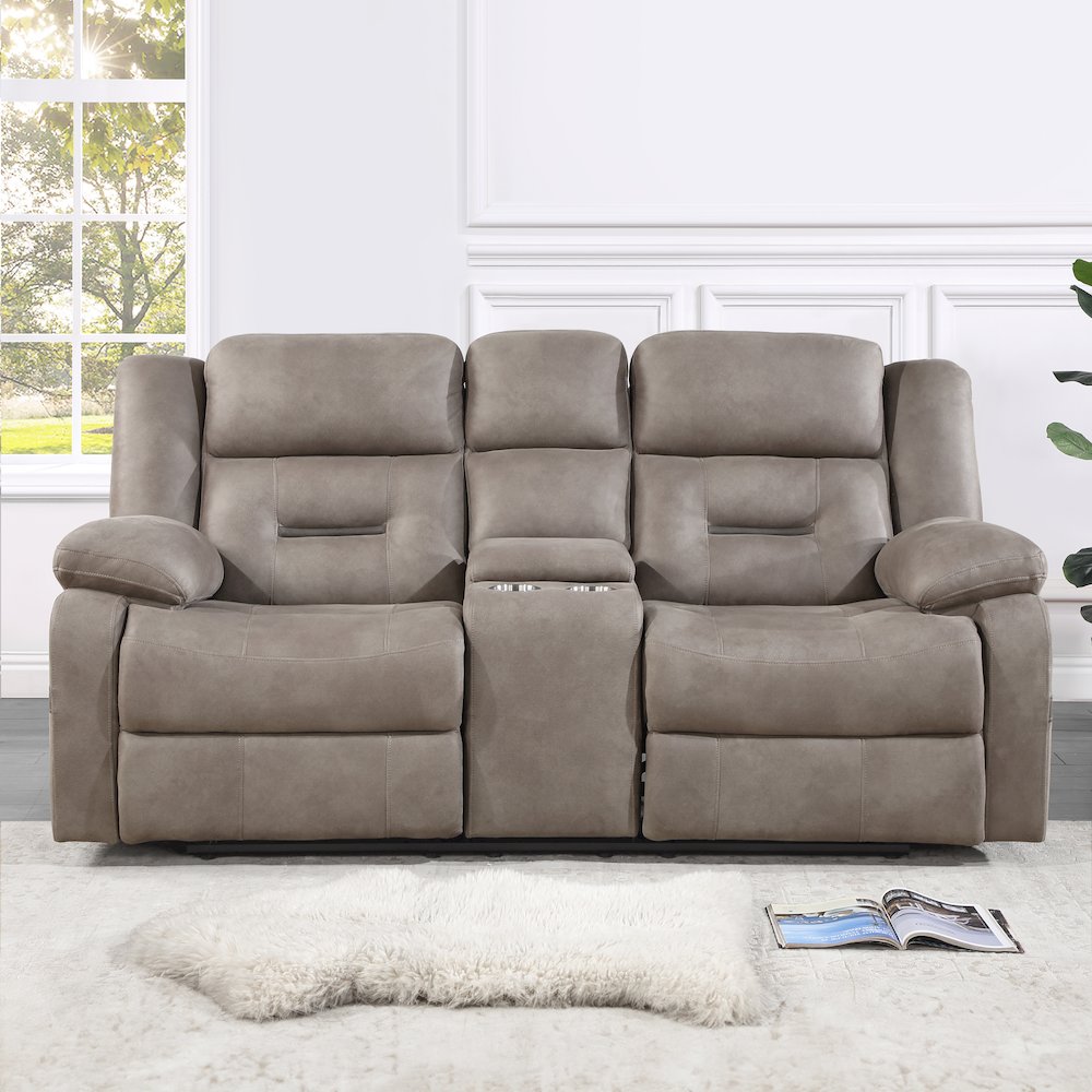 Abilene Tan Manual Console Loveseat. Picture 5