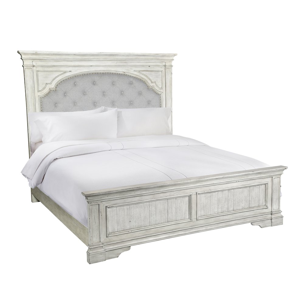 Highland Park King Bed - Rustic Ivory. Picture 1