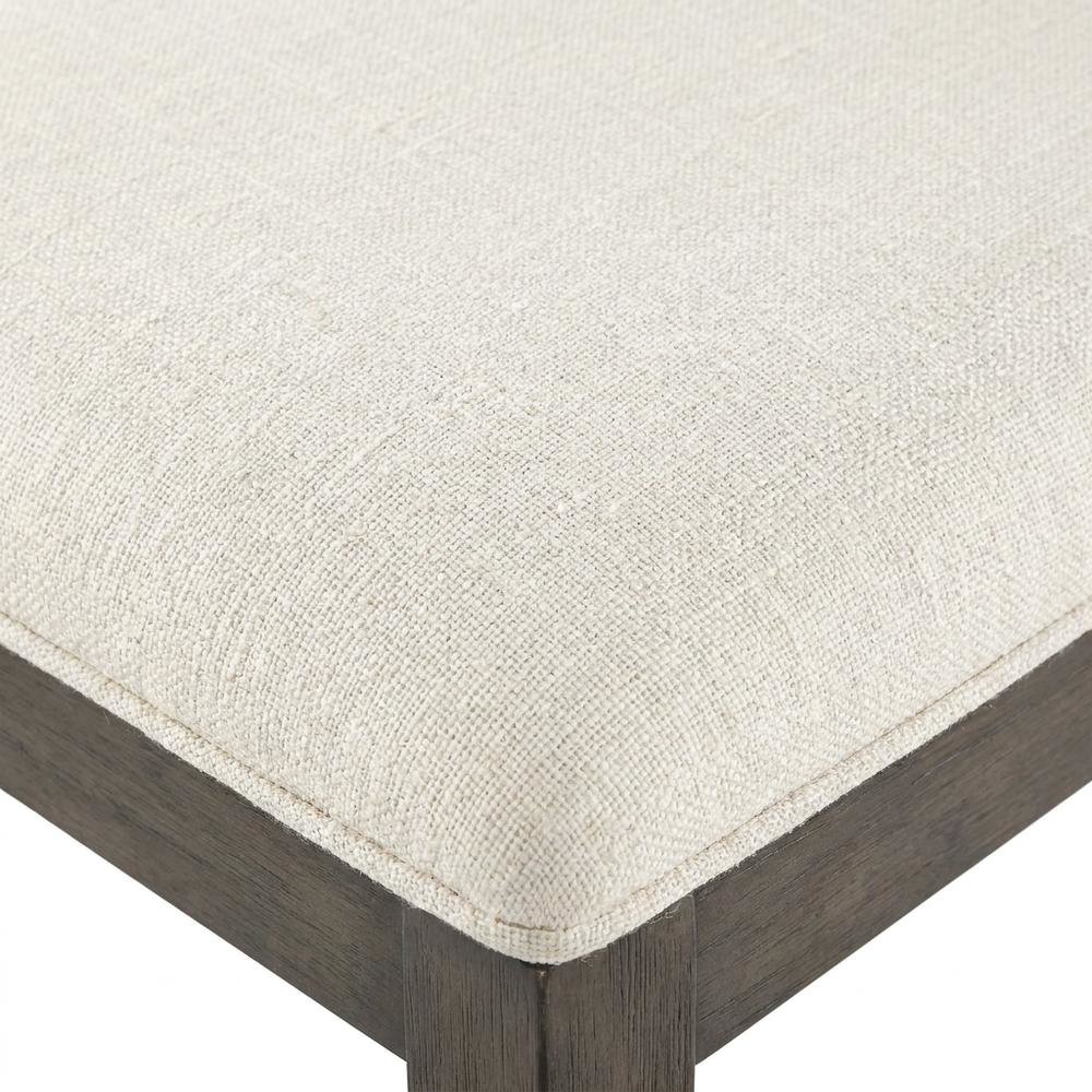 Polyester-Upholstered Dining Chair with Solid Wood Legs for Dining Room, White. Picture 6