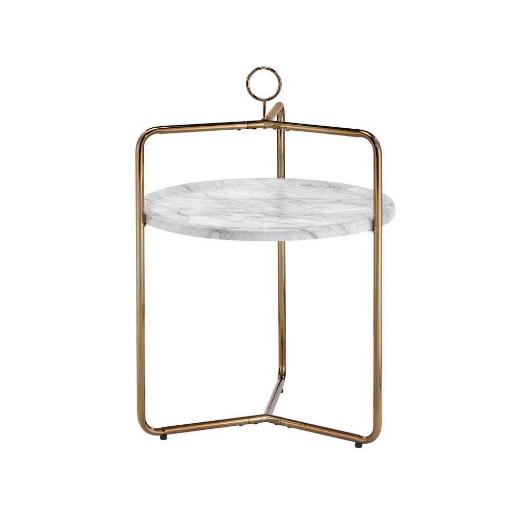 Miro Side Table [White/Gold]. Picture 1